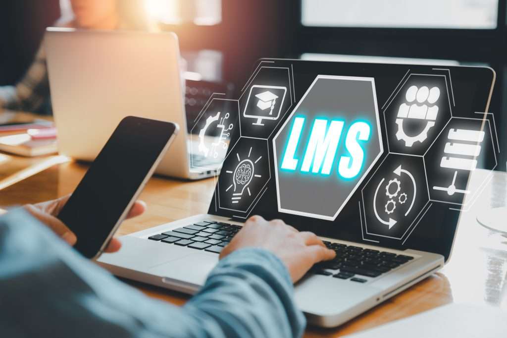 Learning management system interface used for online courses
